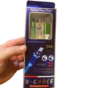 Green LED Light-Up Magnetic Charging Cable